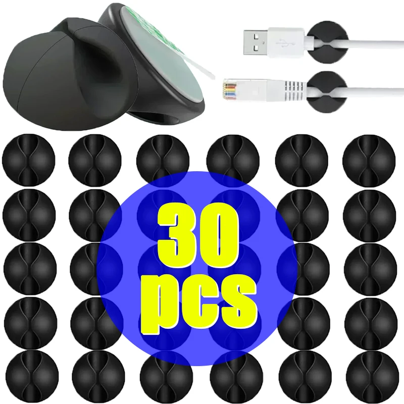 Mini Silicone Cable Organizer Car Wire Clip Ties Wire Storage Home Office Computer Cell Phone Usb Cable Holders Accessori Auto