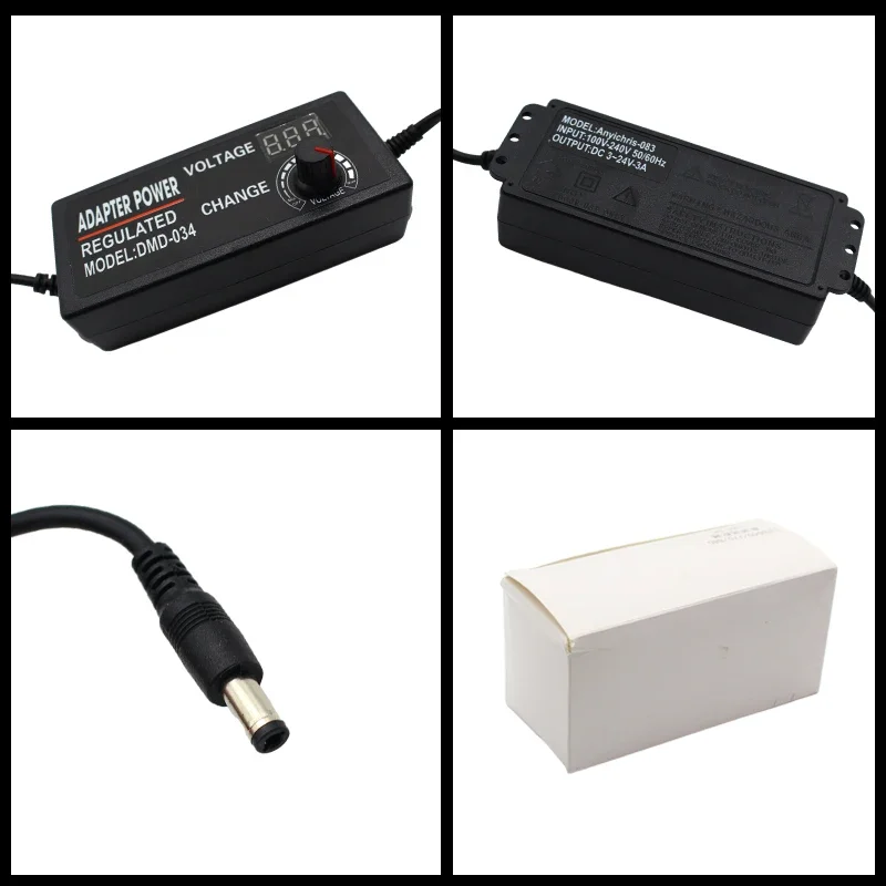 Universal Multi-Voltage Adjustable Power Supply Adapter