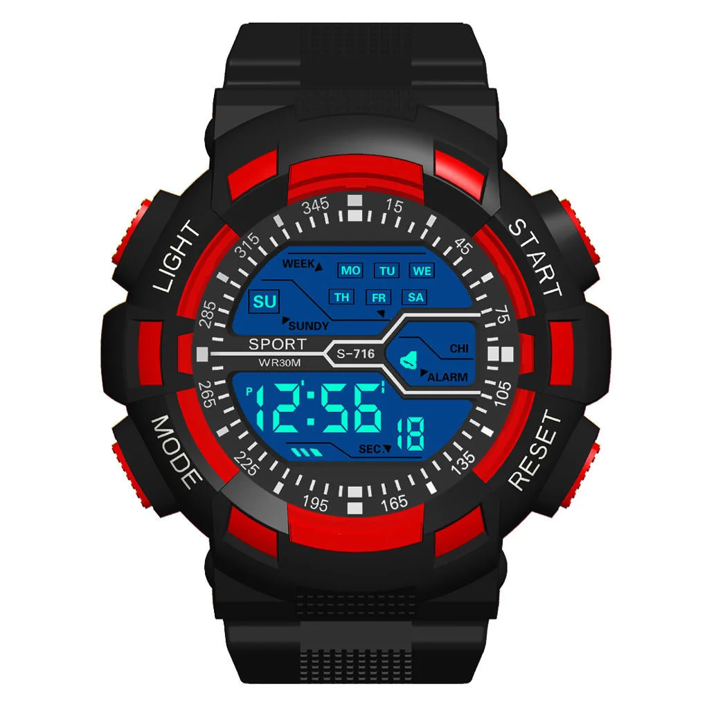 YIKAZE Men\'s LED Digital Watch Multifunction Military Sports Watches Clock Men Fitness Electronic Watch Sport Watches Kids Gifts