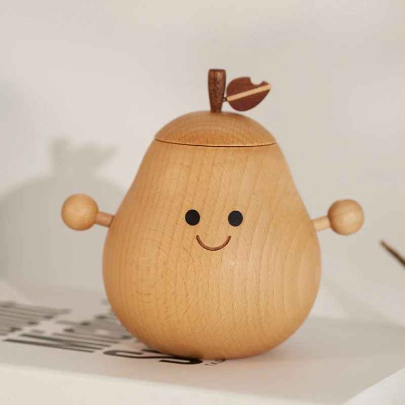 

Стол из массива дерева Hug Pear, маленькое мультяшное украшение, многофункциональная Бытовая творческая ваза, держатель для ручек, коробка для ароматерапии
