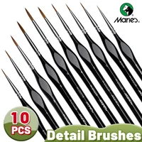 10pcs Marie's Miniature Model Synthetic Paintbrushes Kit,Micro Detail Brush Set for Acrylic,Oil,Watercolor,Paint by Number 1