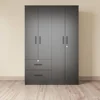 4 Doors Wardrobe 2 Drawers with Shelves 72" high 1