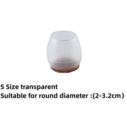 Set of 8 Premium Silicone Furniture Leg Covers with Felt Pads (S Round - A)