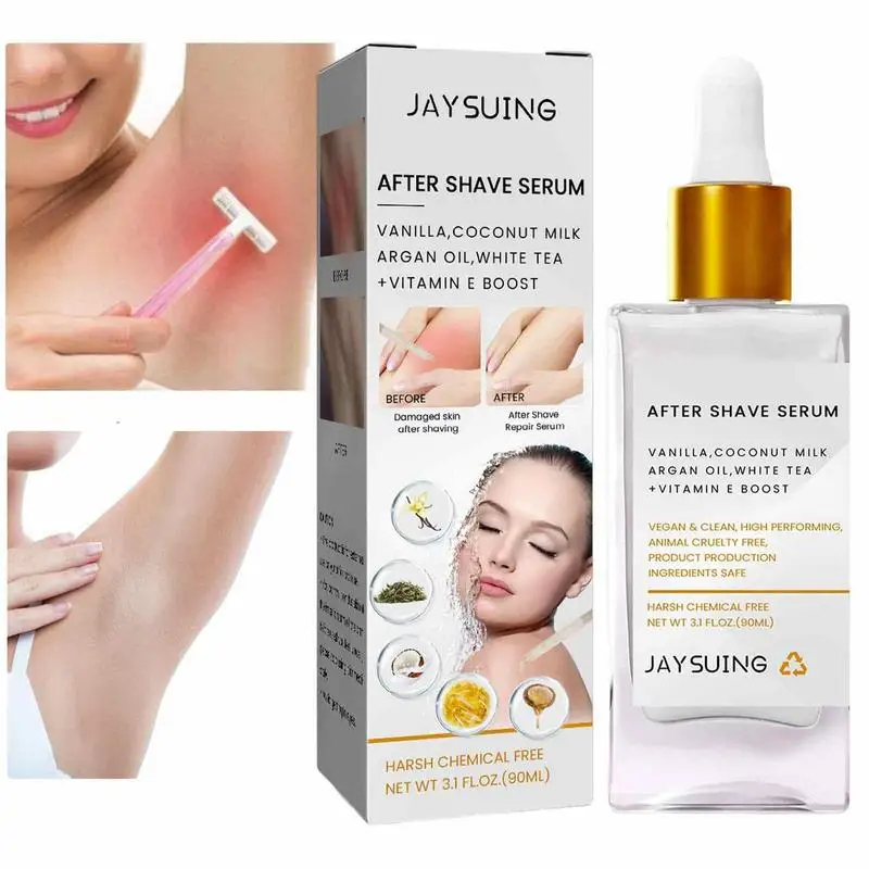 After Shave Serum 90ml Razor Bumps Removal Solution Reduce Redness Ingrown Hair PFB After Shave Repair Dark Spot Skin Care Serum