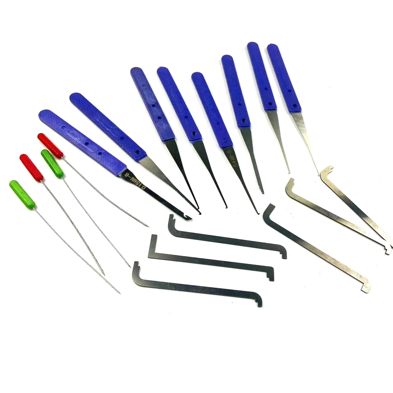 2pcs Transparent Locks with 12pcs Broken Key Pick Tools,New 6pcs Tension Wrench Tool Push Rod Tool,Practice Pick Kit