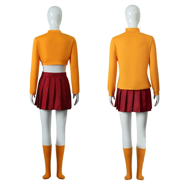 Anime Velma Cosplay Costume Uniform Crop Top Skirt Outfits Halloween Velma  Dinkley Costume For Women Girls - Cosplay Costumes - AliExpress