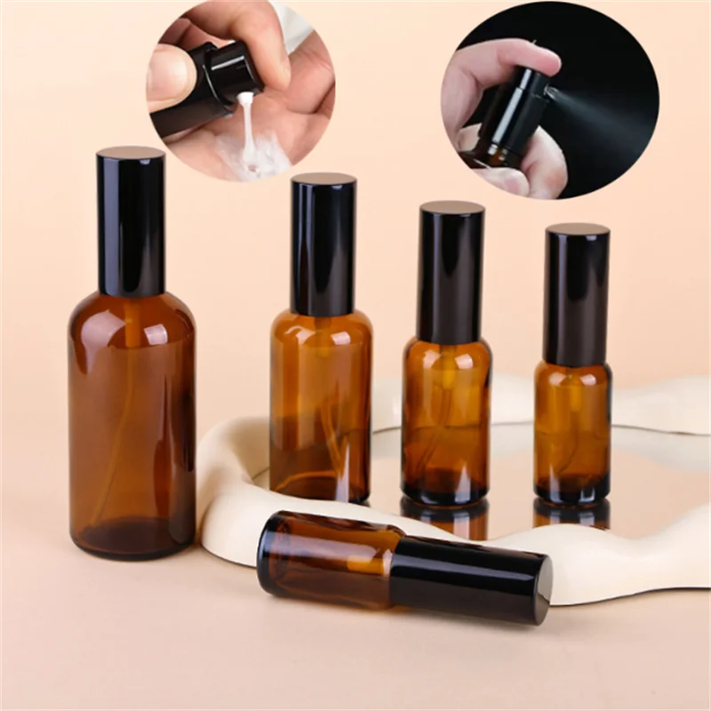 Kuishi - Empty Amber Glass Spray Bottle [500 ml, Pack of 2] Spray Spray