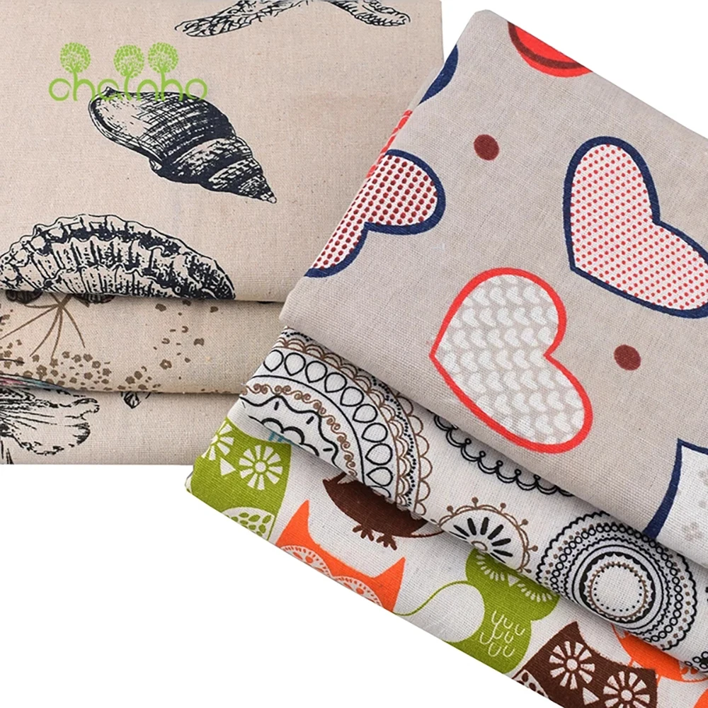 Chainho,Printed Cotton Linen Fabric,DIY Sewing & Quilting Material,For Sofa,Table Cloth,Curtain,Bag,Cushion,Furniture Cover CL05