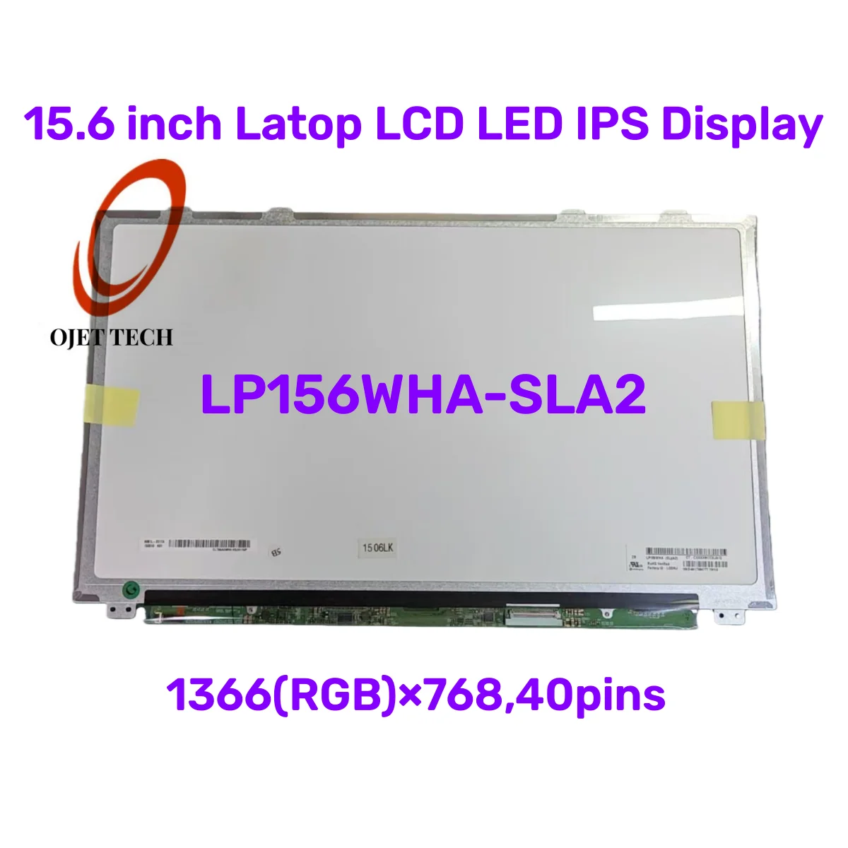 Display LCD Compatibile LP156WH1 (TL)(A3) - 15,6 Pollici, Retroilluminazione CCFL, Risoluzione 1366x768, Connettore 30 Pin, Finitura Lucida