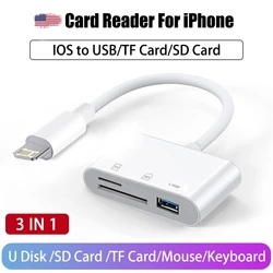 Universal Card Reader Adapter for Smartphones and Tablets - SD and TF Card Accessory for Enhanced Photo and Video Viewing (For iPhone 3in1)