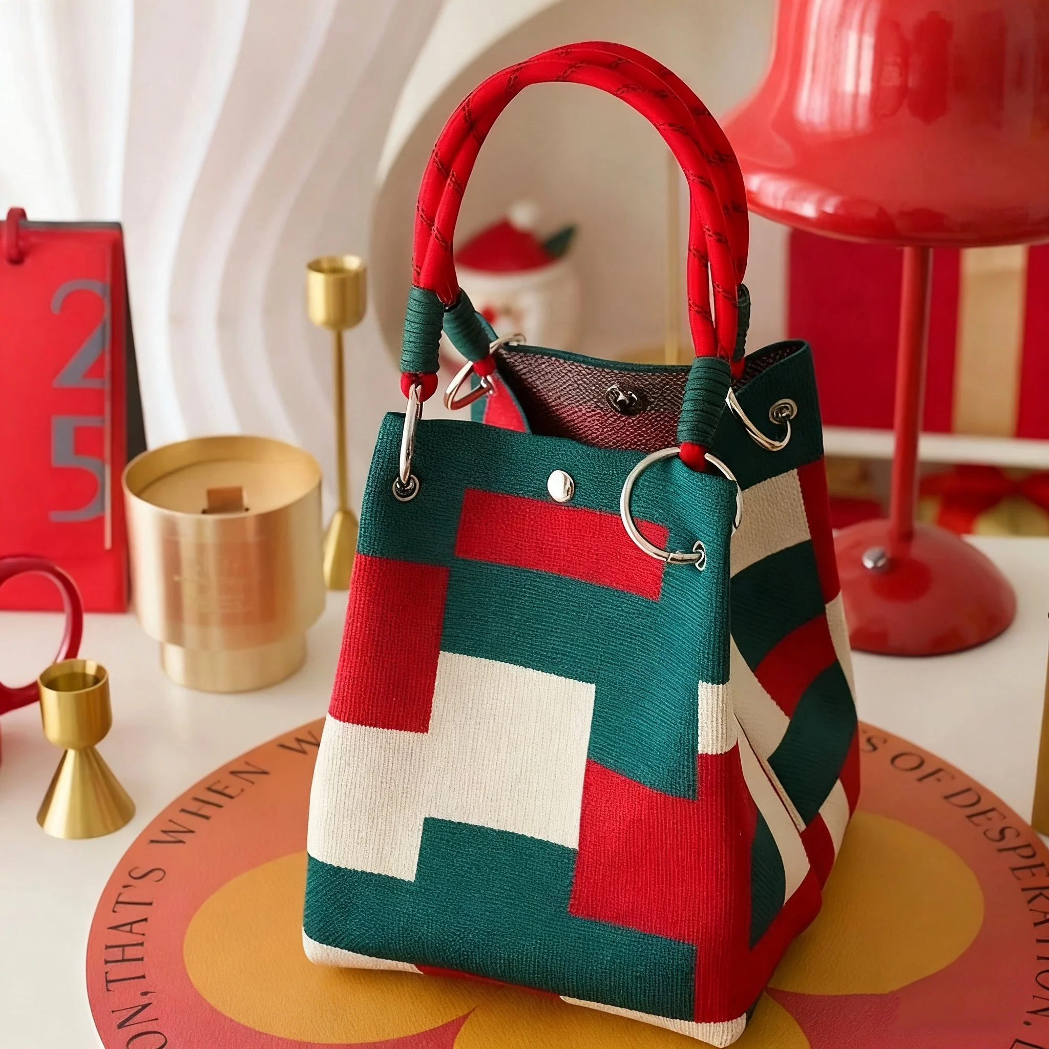 Sac Fourre-Tout Tricoté Couleur Unie Grande Capacité Rangement Style Coréen Vintage Sac à Main pour Voyage