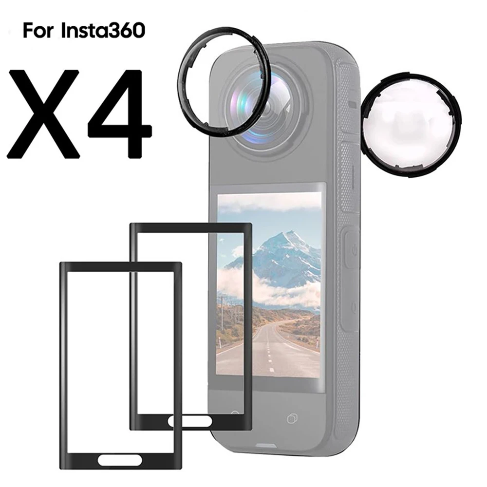 

Lens Guards For Insta360 X4 Rotating Lens Protector Cap+2PCS Screen Protector Film For Insta 360 X4 Action Camera Accessories