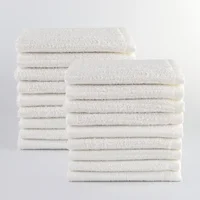 18-Piece Cotton Kitchen Bar Mop Cleaning Dishcloth Set White Absorbent Durable Easy Care Household All Surfaces Machine Wash 1
