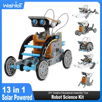 13 in 1 Solar Powered Robot Science Kit DIY Building Blocks Gift for Kids Electronic DIYs Creative Educational Assembly Toys 1