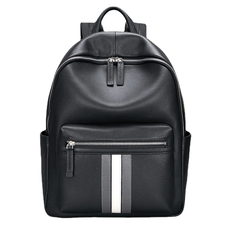 Premium Top Grain Leather Backpack for Men Business Travel Laptop Bag Stylish Casual Durable Work Essentials