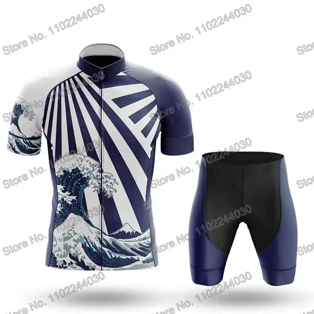 Great Wave Cycling Clothing Summer Cycling Jersey Men's Set Road Race Bike Shirt Suit Short Sleeve MTB Bicycle Bib Shorts