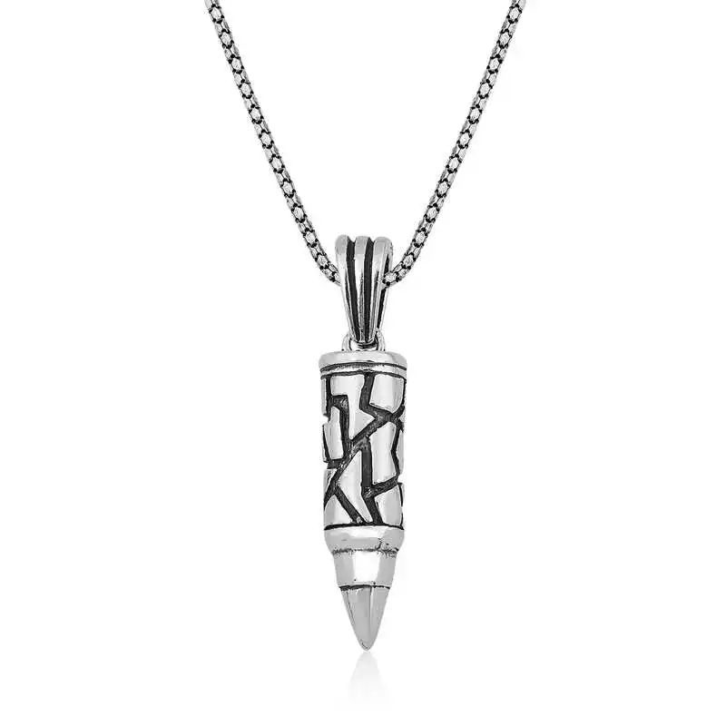 

Tevuli 925 Sterling Silver Bullet Male Necklace