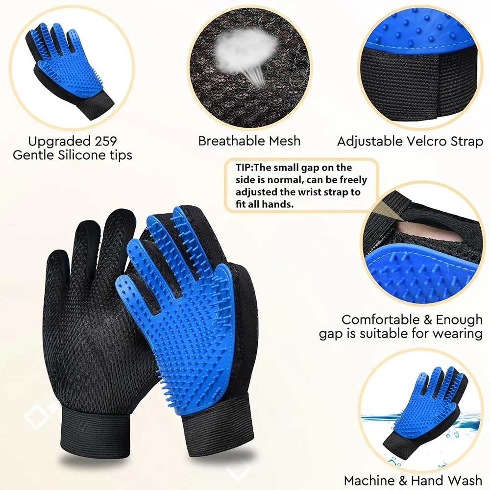 Pet Hair Clean Gloves Beauty Massage Ventilation Efficient Hair Removal Brush Suitability Comb Long And Short Cat/Dog