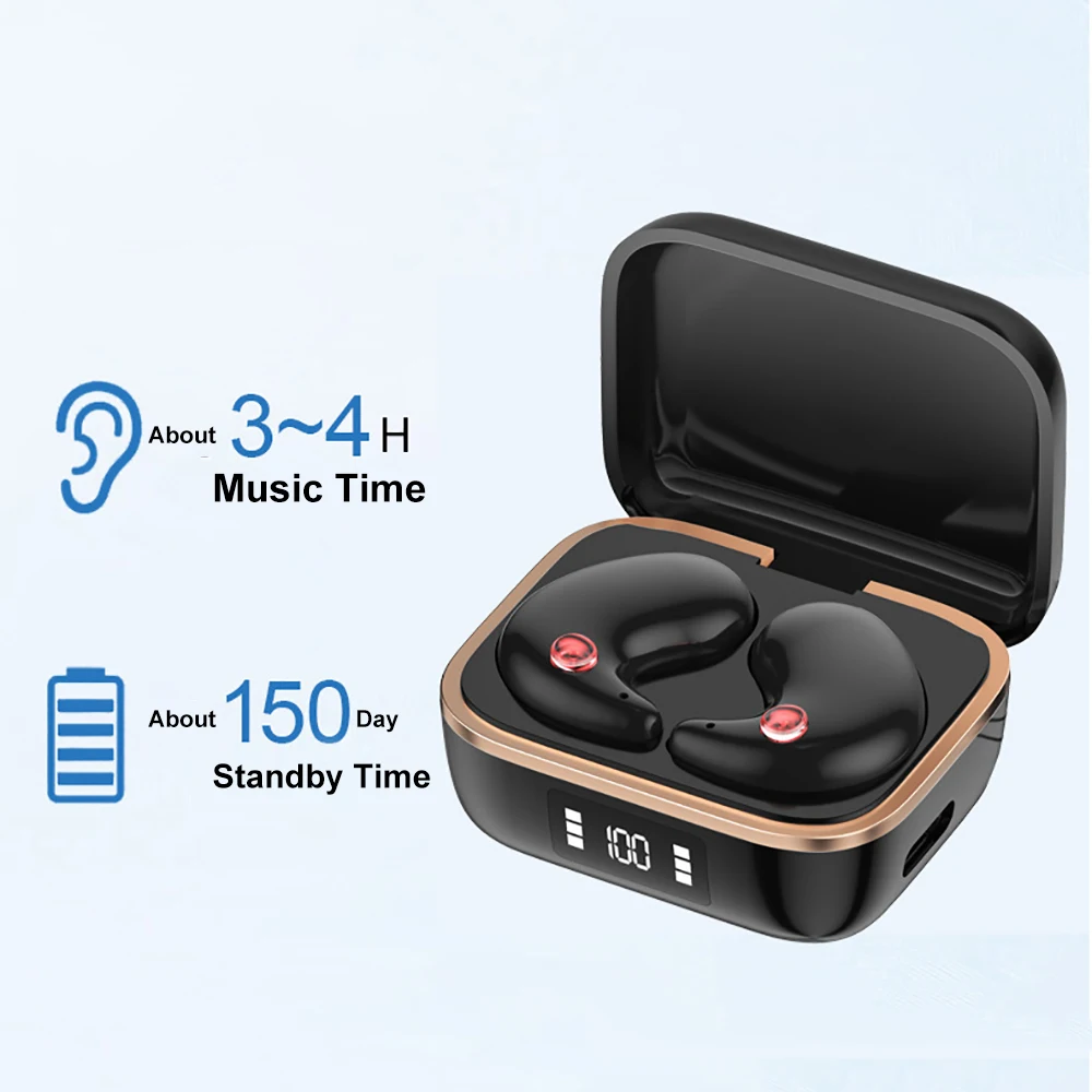 Bluetooth 5.3 Earphones Sleep Headphones Wireless Headsets in-ear HiFi Stereo Noise Reduction Earbuds for Xiaomi iPhone Huawei 2