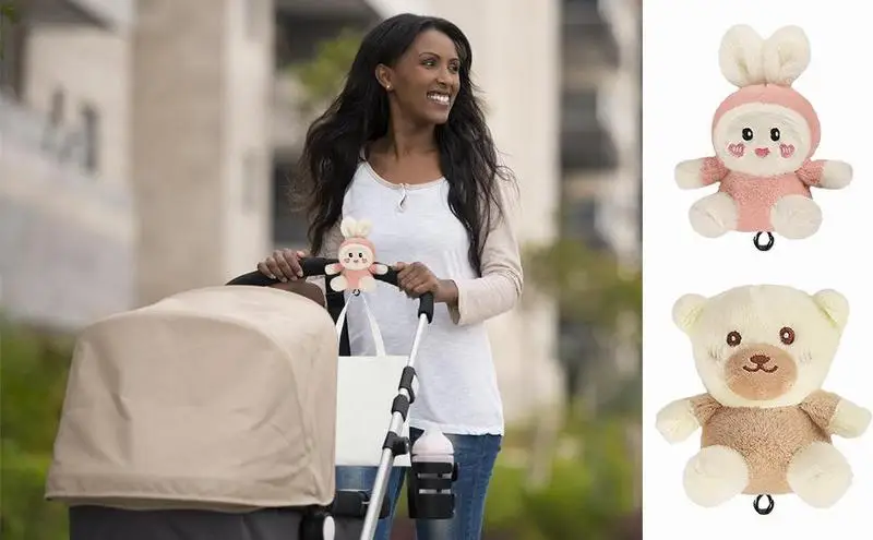 

Cartoon Baby Stroller Double Hook Plush Toys Pram Cart Hanging Diaper Organizer Bag Universal Hanger Clip Stroller Accessories