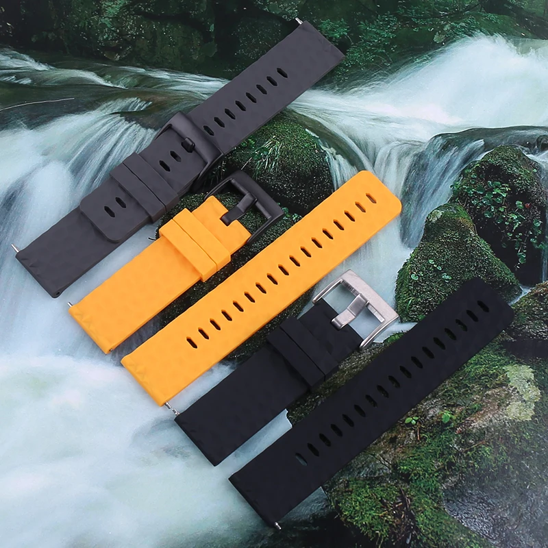 Waterproof Quick Release 24mm Silicone Smartwatch Band