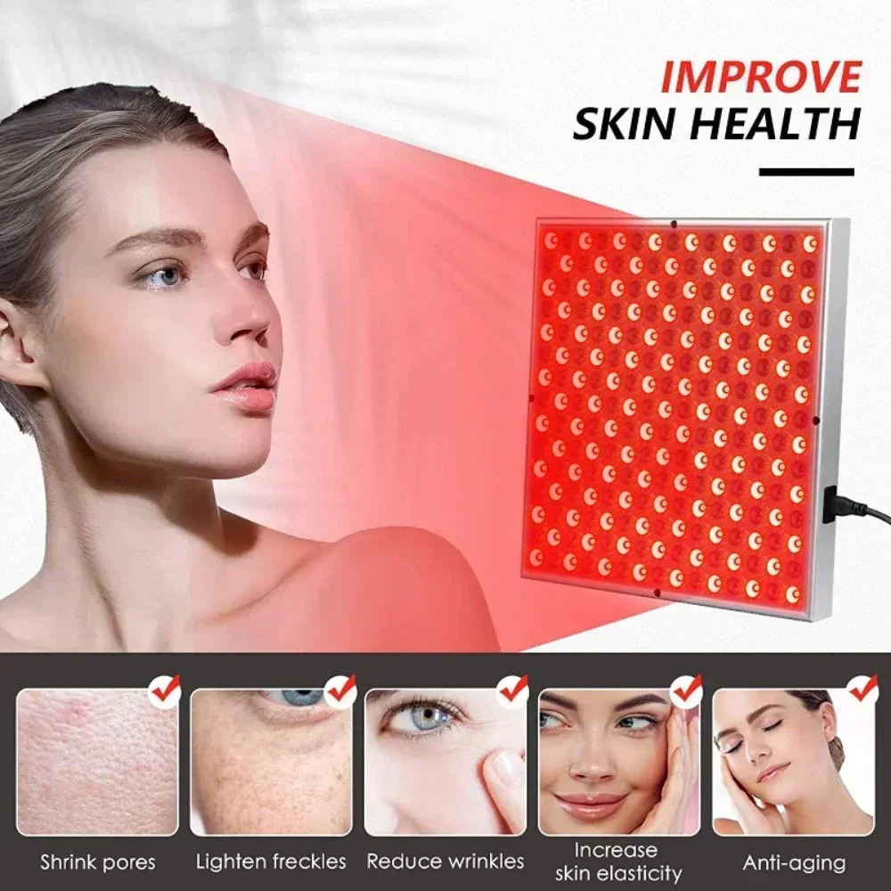 LED Red Light Therapy 45W Panel Lamp for Facial Anti Aging Skin Care Beauty 225pcs LED Light Body Pain Relief Physical Therapy