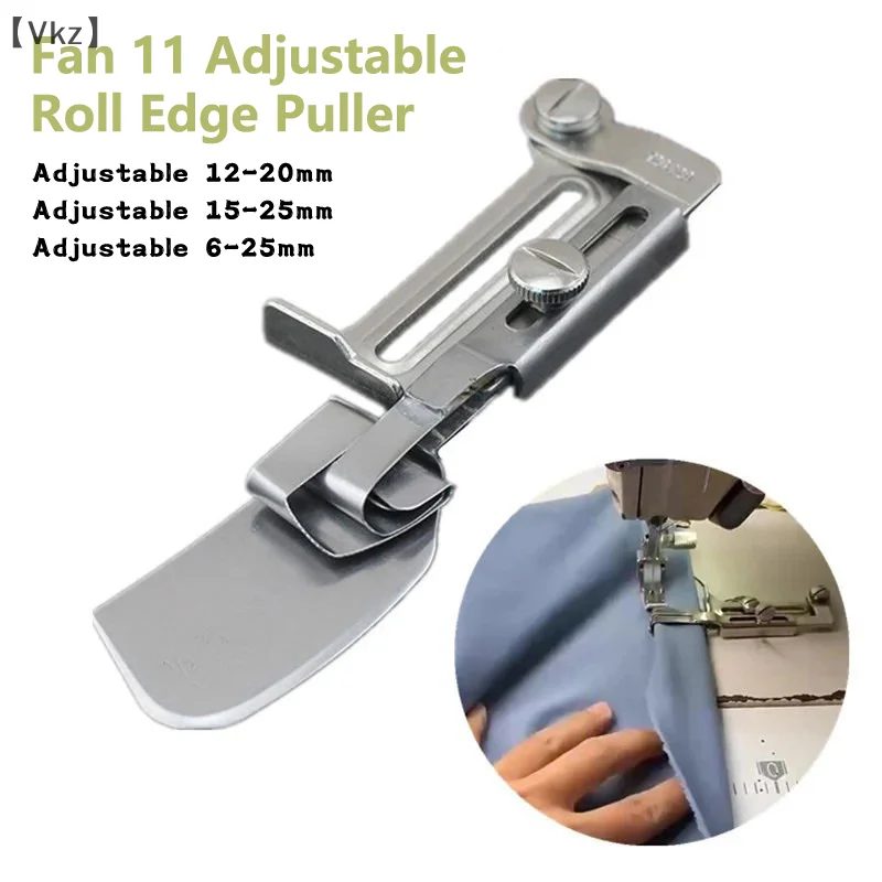 [VK18] A11 Adjustable Hemming Roller Crimping Folder Binder Presser Foot For Industrial Lockstitch Sewing Machine Accessories