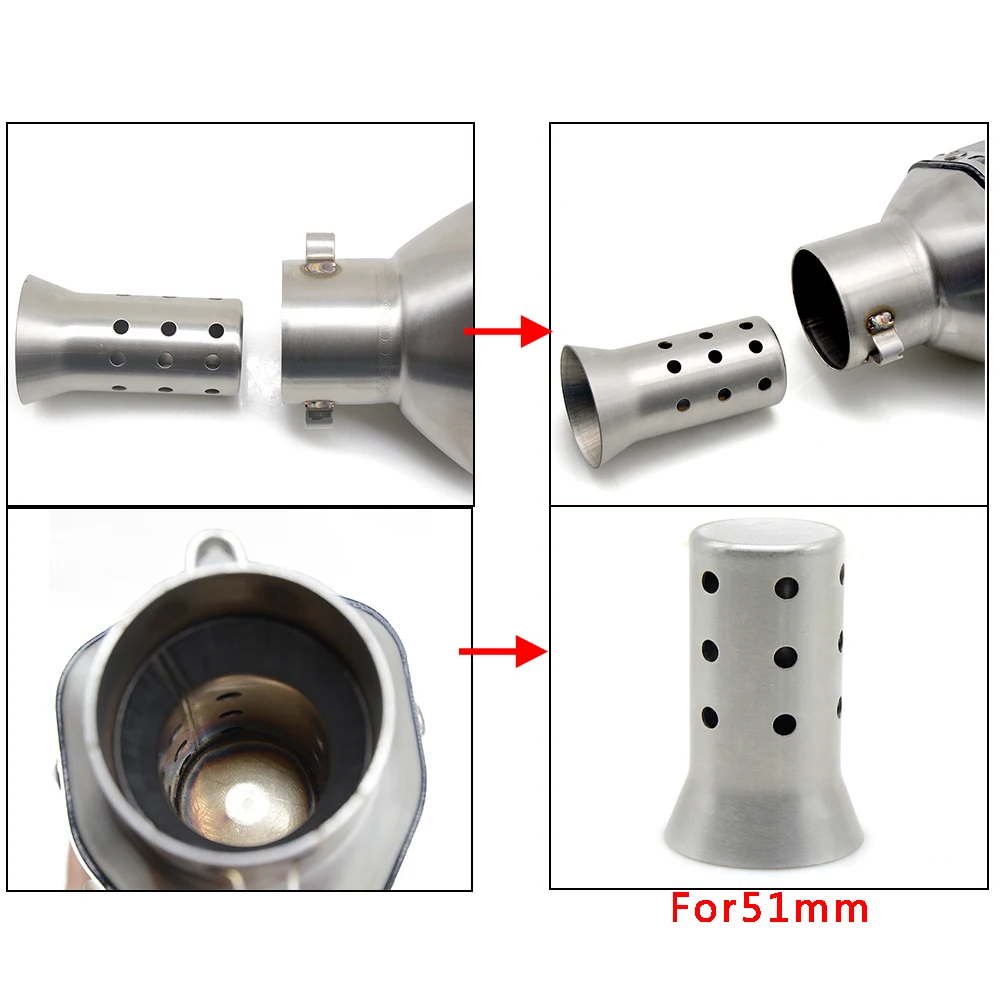 

Universal Motorcycle Front Mid End Catalyst DB Killer Silencer Noise Sound Eliminator Exhaust Adjustable Muffler Silencer