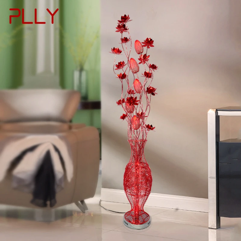 

PLLY Nordic Flower Floor Lamp Modern Art Red Living Room Sofa Bedroom Hotel LED Originality Decorative Standing Light