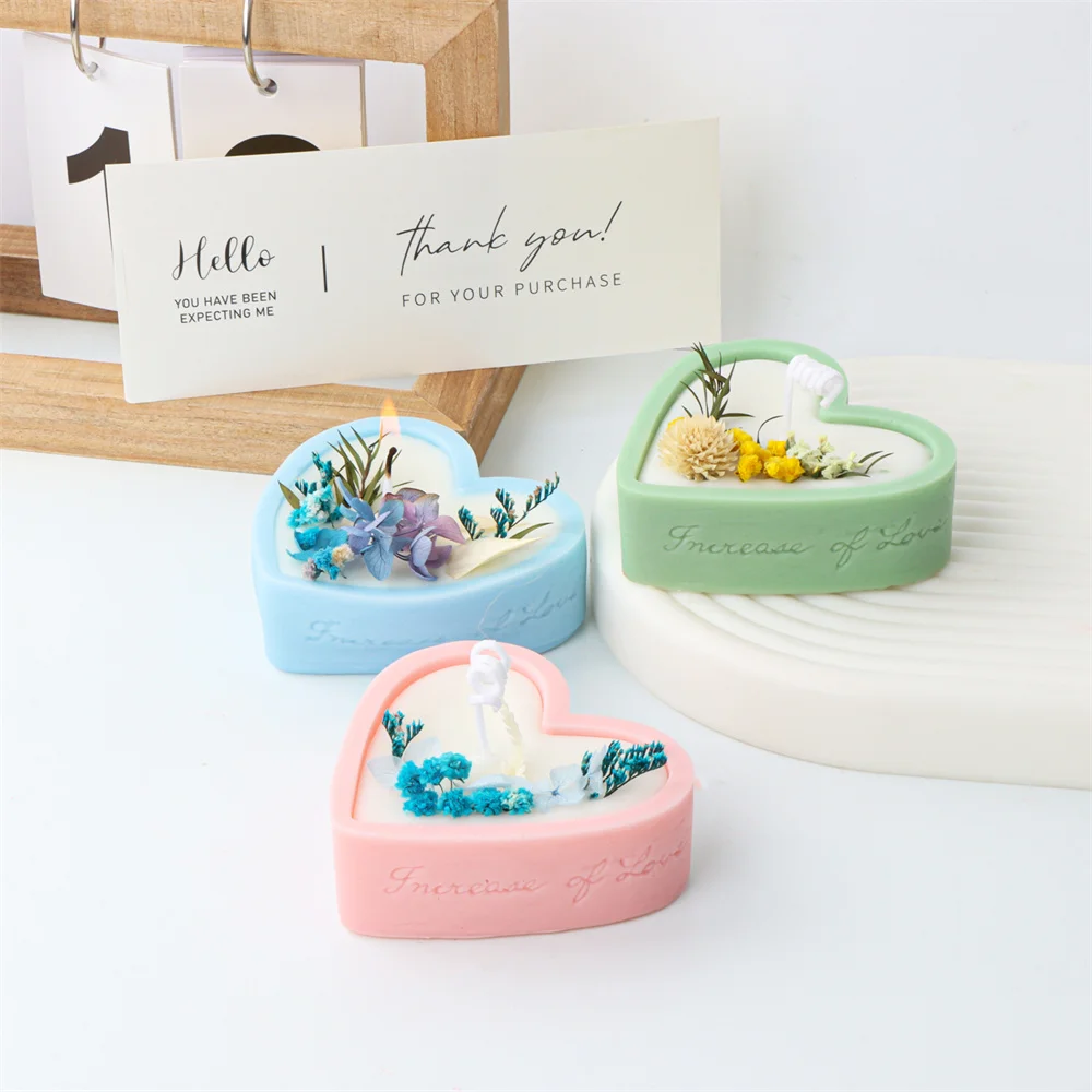 Heart Storage Box Silicone Candle Mold Epoxy Resin Diy Candle Storage