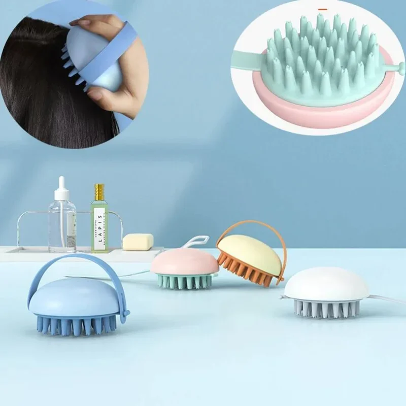 

1pcs Handheld Scalp Massager and Shampoo Brush Soft Silicon Rubber for Head Bath Shower Hair Cleaning Comb