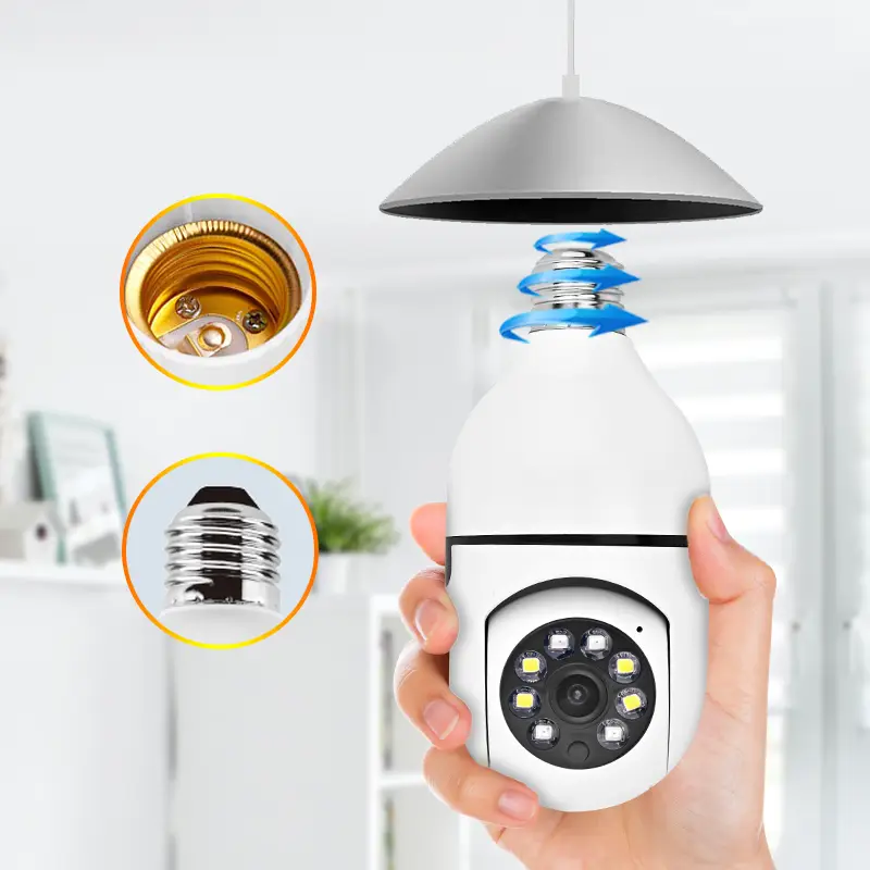 E27 Bulb Surveillance 5G Wifi Smart Camera 2MP Night Vision Full Color Automatic Human Track Security Protection Monitor Camera - Image 6