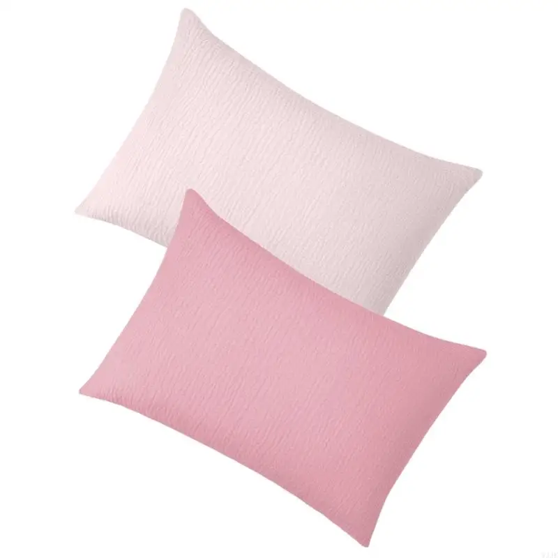 W3JF Pack of 2pcs Cotton Pillowcases with Envelope Designing, Soft Breathable Toddlers Pillow Cover for Boys Girls