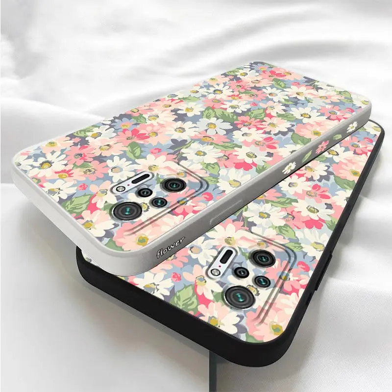 Note 10Pro Canvas Flower Silicone Phone Case For Xiaomi Redmi Note 10Pro 10S 10 11S 10T 9T 9S 12 12Pro 12S 11Pro 11 11EPro Cover — view 4