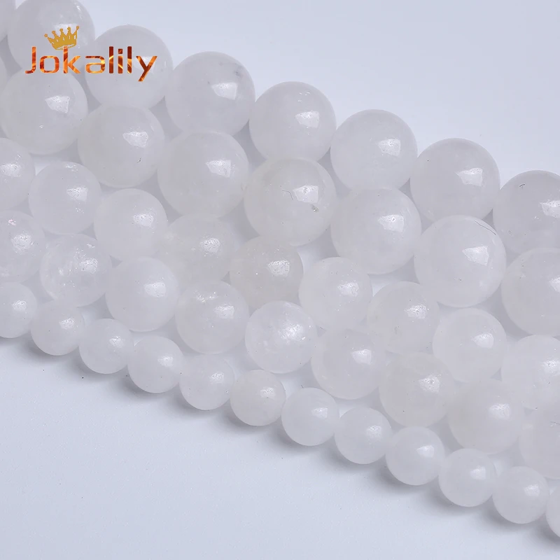 

A+ Natural White Jades Stone Beads for Jewelry Making Loose Spacer Beads DIY Bracelets Necklace Accessories 4 6 8 10 12 14mm 15"