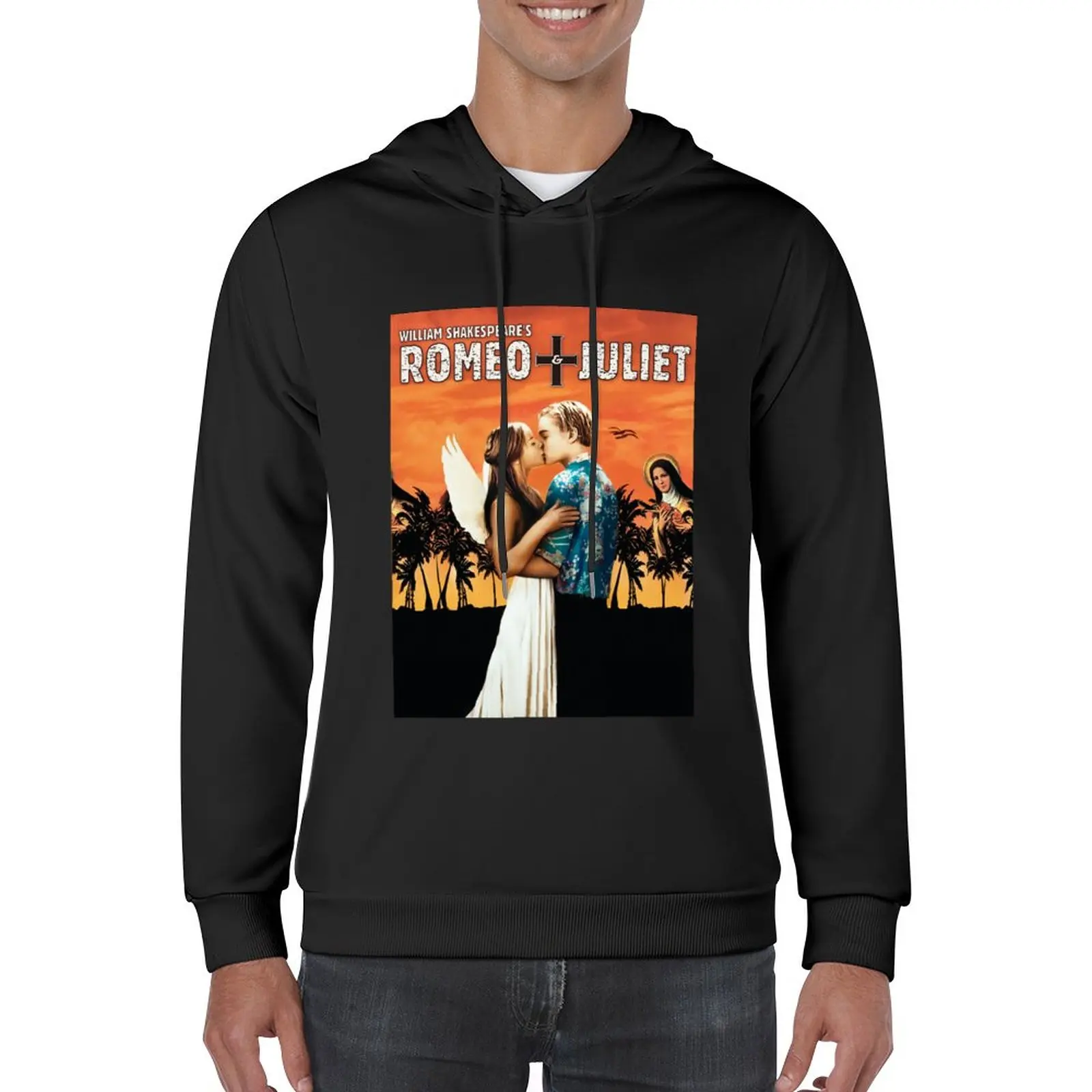 

New romeo and juliet movie poster leonardo dicaprio claire danes Pullover Hoodie anime clothing men's clothes hoody