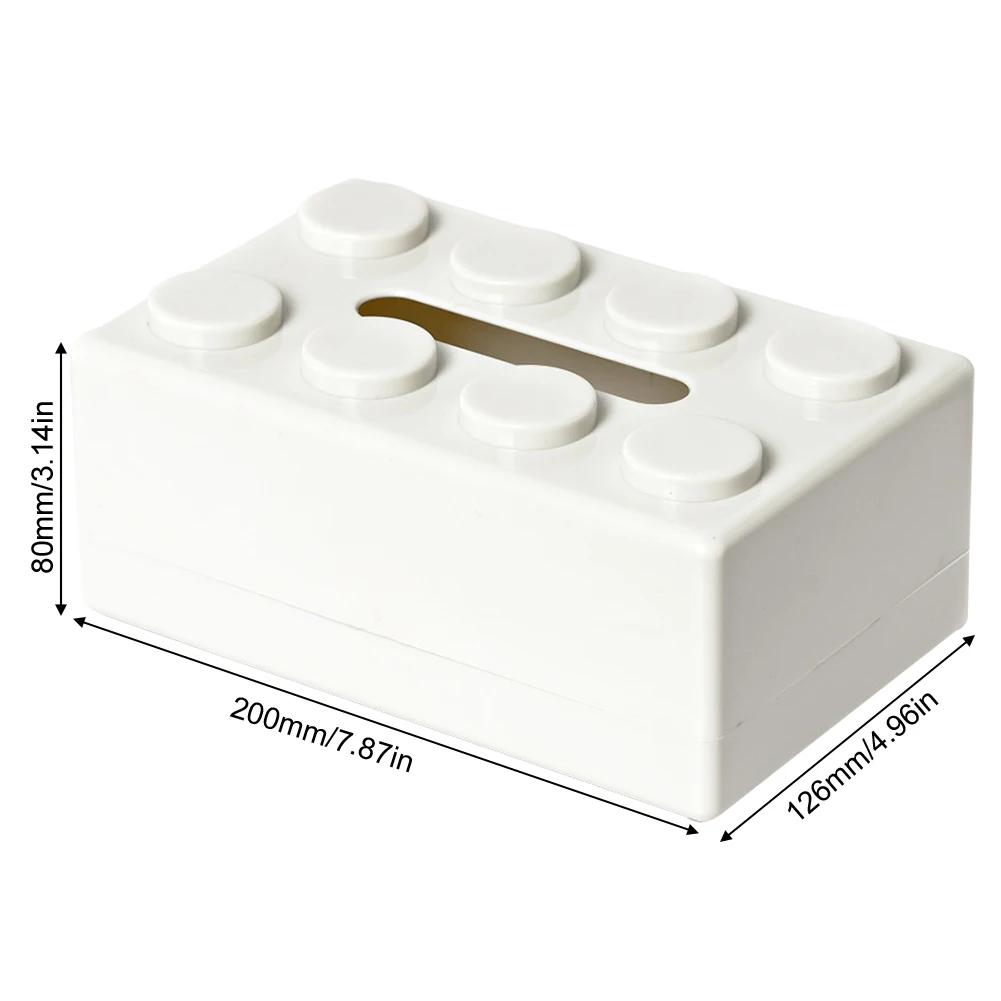 Creative Building Block Tissue Box Cover Facial Tissue Dispenser Tissue Container for Livingroom Bedroom Bathroom Home Office 6