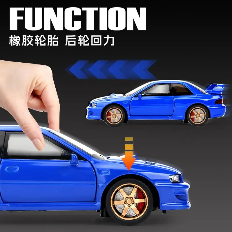1:32 JDM Subaru Impreza STI WRX Alloy Car Model Sound and Light Pull Back Children's Toy Collectibles Birthday gift 3