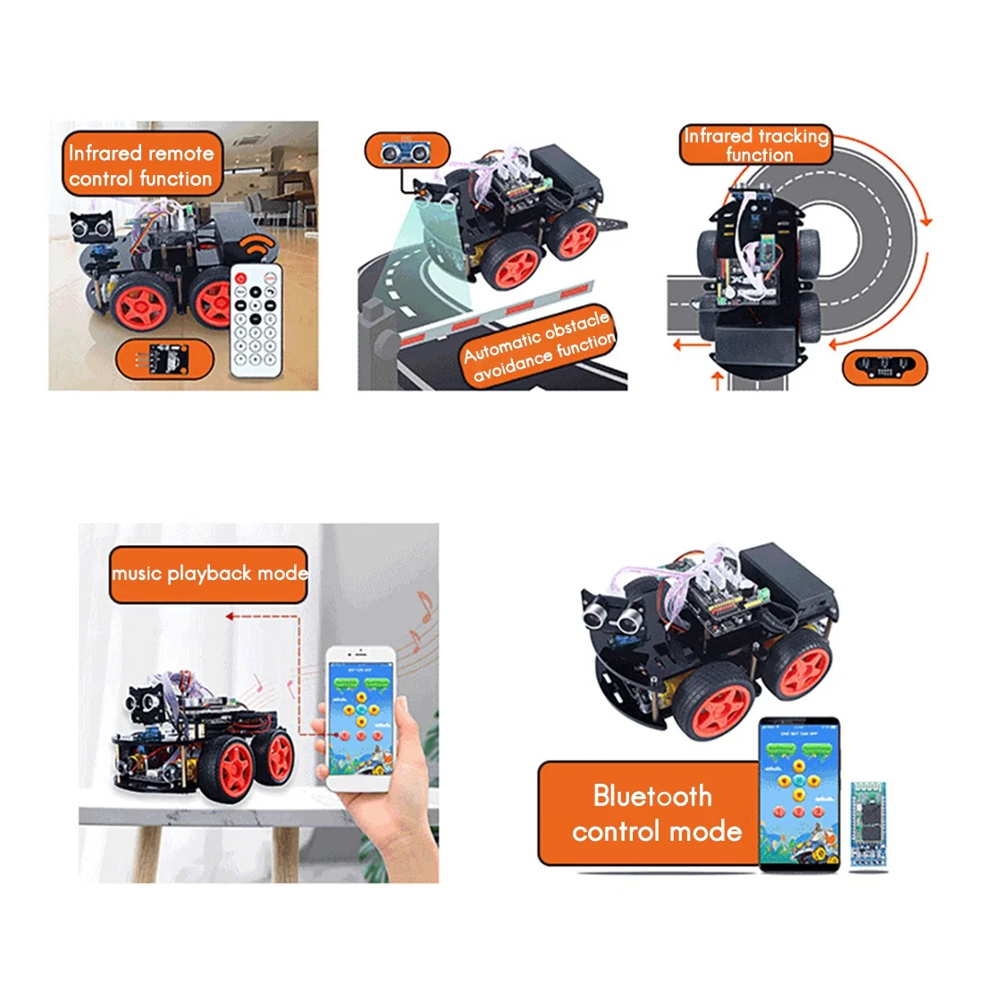 스마트 자동차 로봇 키트 용 UNO Bot DIY 원격 제어 로봇 시작하기 Arduino 키트 DIY 코딩 적합