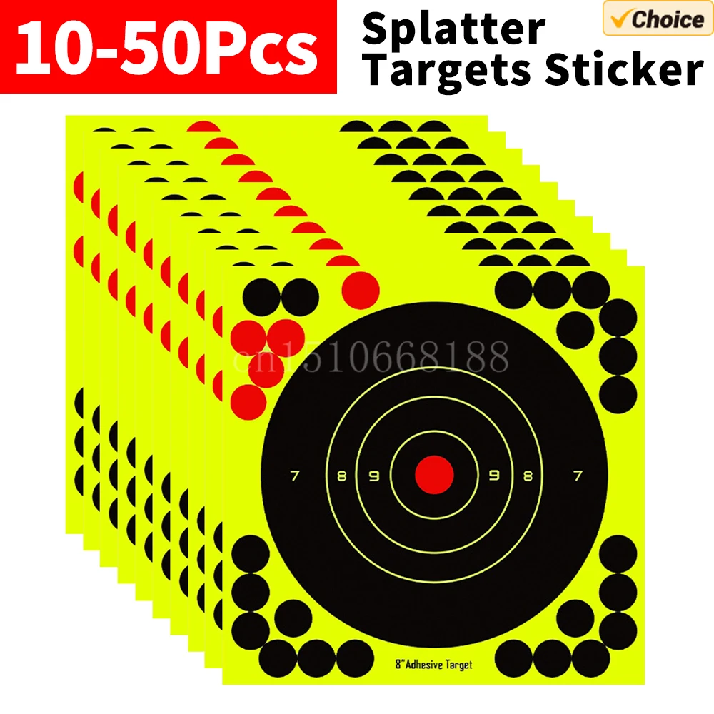10-50 pièces cible ronde Pasters réactif éclaboussures cibles autocollant papier 8 pouces autocollants auto-adhésifs tir formation accessoire