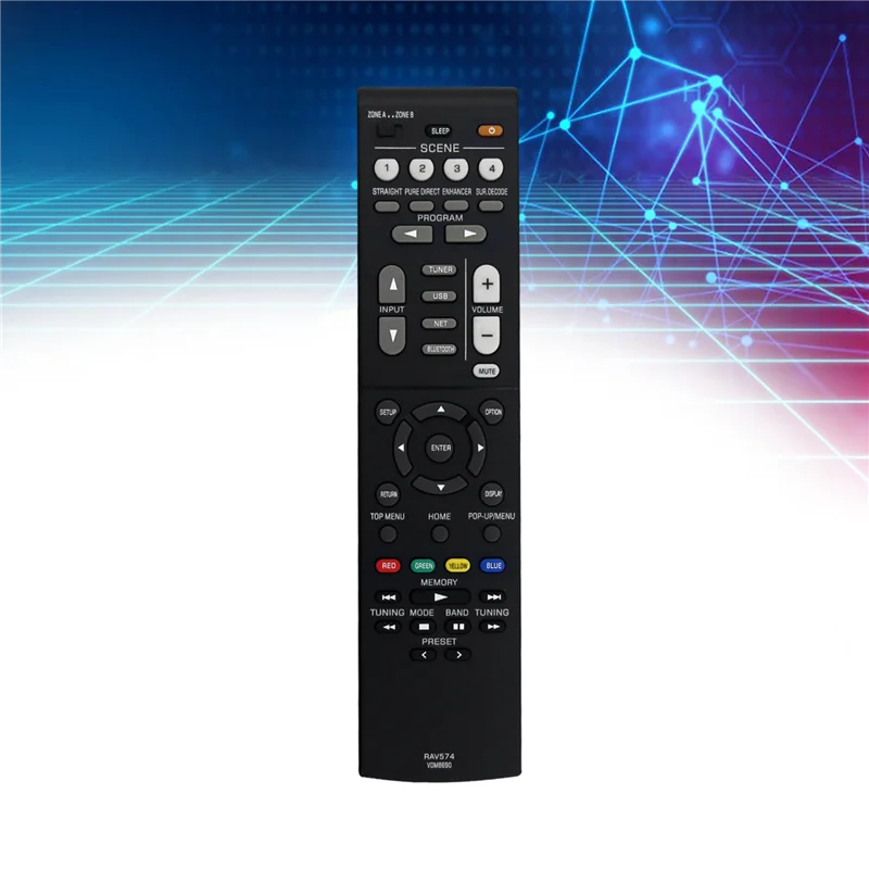 ELECT-3X Musiccast 스테레오 AV 수신기 RX-V4A RX-V4ABL용 RAV574 VDM8690 리모컨 교체