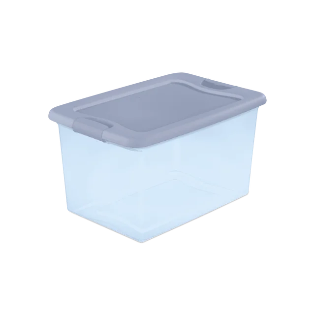 S-1497 Sterilite Plastic Clear 64 Qt Latching Box w/Lid (case pack