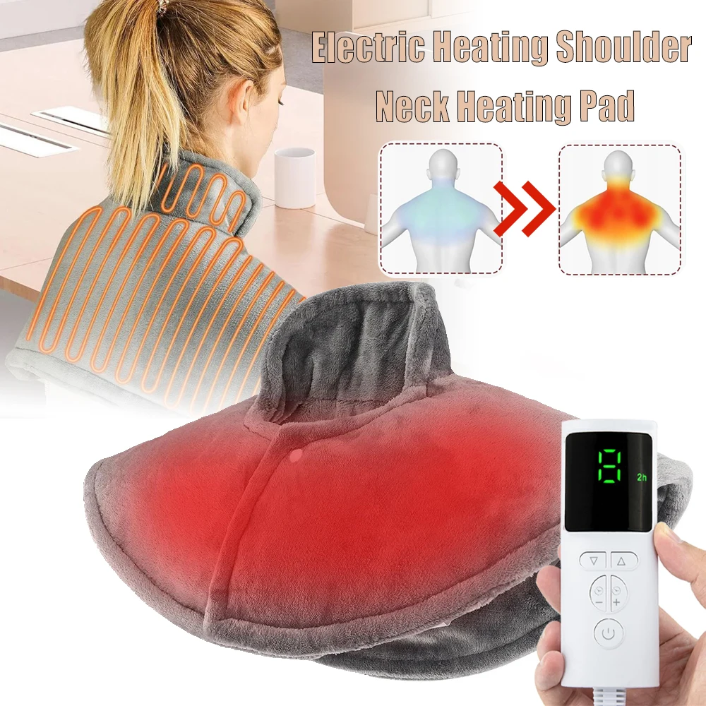 Electric Heating Shoulder Neck Pad Massager Infrared Therapy Cervical Brace Wrap Thermal Compress Warm Neck Back Brace Tool Gift
