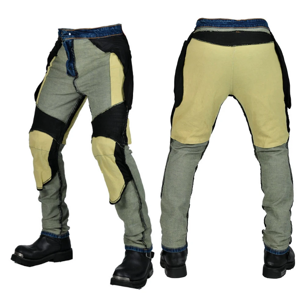 Aramid Reinforce Men Motorcycle Riding Jeans Protective Pants Biker Motocross Racing Trousers with 4 X CE