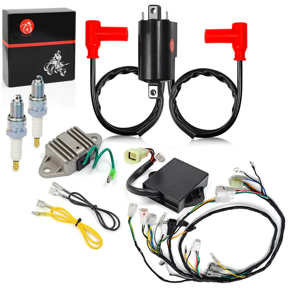 WireWiringHarnessIgnitionCoilCDIBOXRegulatorSparkPlugKitFor