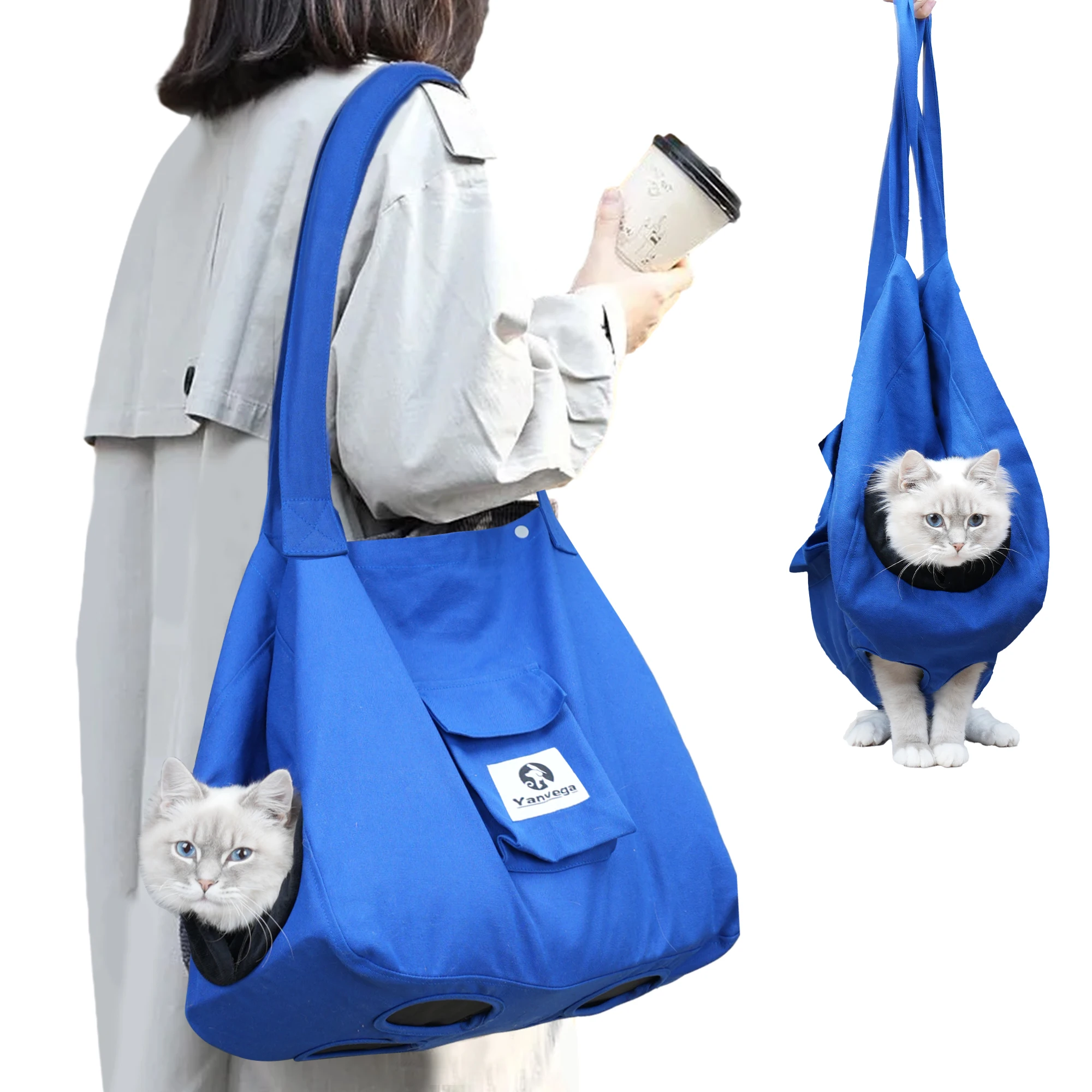 Cat Soft Travel Carrier Bag Pet Supplies Cat Sling Carrier Storage Pocket Adjustable Crossbody Strap Up To 11 lbs Yanvega pet carrier bag