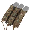 Tiger Type Long Triple Mag Pouch Molle Magazine Carrier for Flashlight Pistol Extended Mag UMP9 UMP40 UMP45 MP5 MP9 MP10 MPX 6