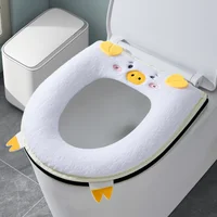 for Winter Home Cute Toilet Mat pad Thickened Warm WC Seat warmer case cushion Zipper soft Toilet rim Seat cape Cover Universal 1