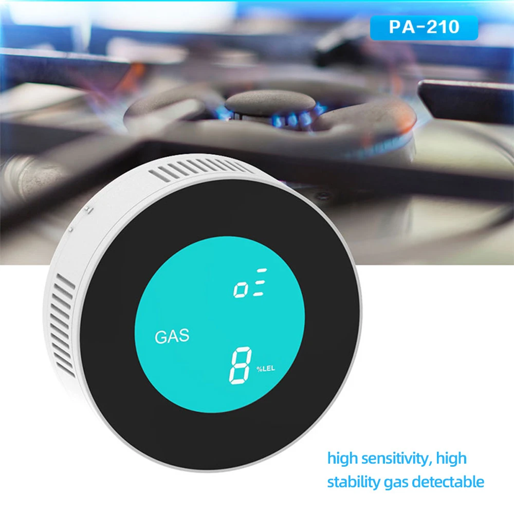 Hiva Wireless Digital Gas Sensor Natural Gas Leak Detector for Home Alarm System The PG107 Alarm System Is Applicable To 433MHZ 7 day recall function digital co2 monitor meter gas leak detector for alarm system and temperature humidity detector