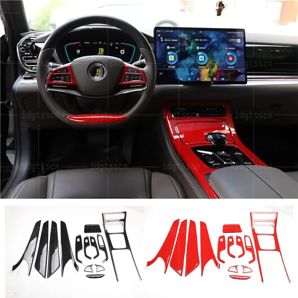 

Car interior Carbon Fiber Full Set Sticker For BYD HAN EV DM-i DM-P Accessories Sticker Gear Shift Panel Cover interior Trim